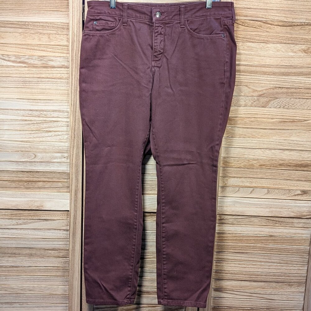 NYDJ Alina Leggings Burgundy Jeans Size 12P
